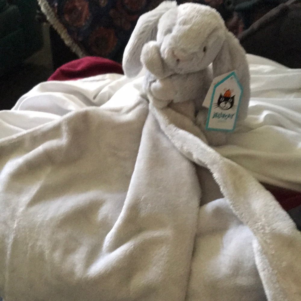 Jellycat grey bunny soother